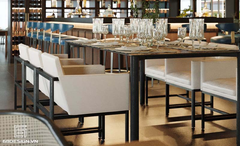 Một góc nội thất nhà hàng đơn giản, đẹp nhẹ nhàng