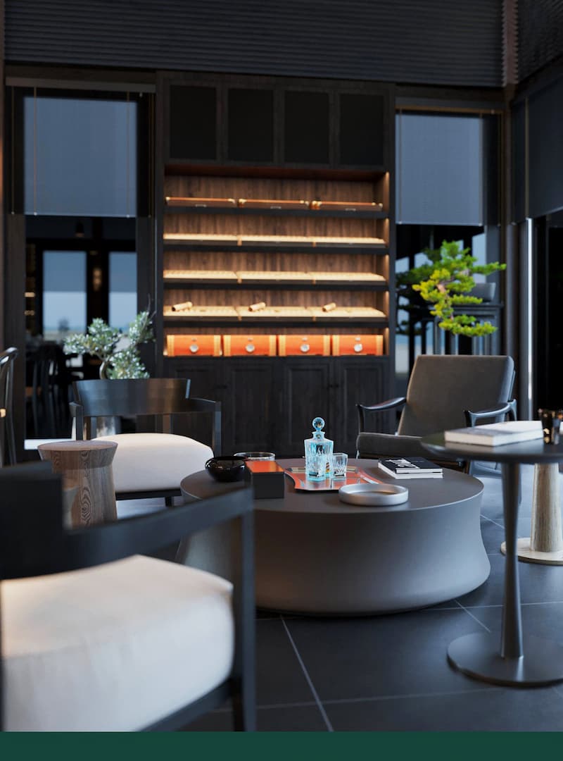 Một góc Cigar Lounge sang trọng trong nhà hàng